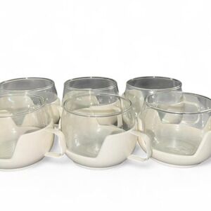 MCM Vintage Glass Coffee Cups Mug Set 1970 Dinnerware Kitchenware